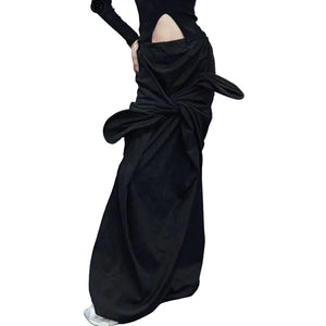 Knitted Goth Skirt Black