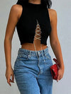 Knitted Sleeveless Crop Top
