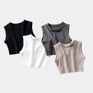 Korean Sleeveless Crop Top