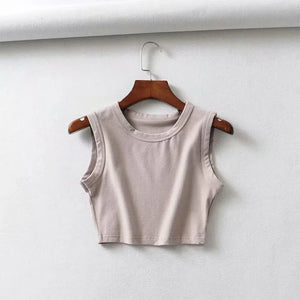 Korean Sleeveless Crop Top