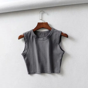 Korean Sleeveless Crop Top