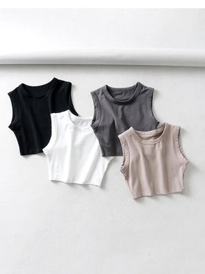 Korean Sleeveless Crop Top