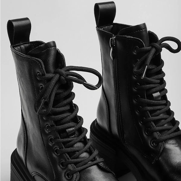 Lace Up Black Ankle Boots Womens