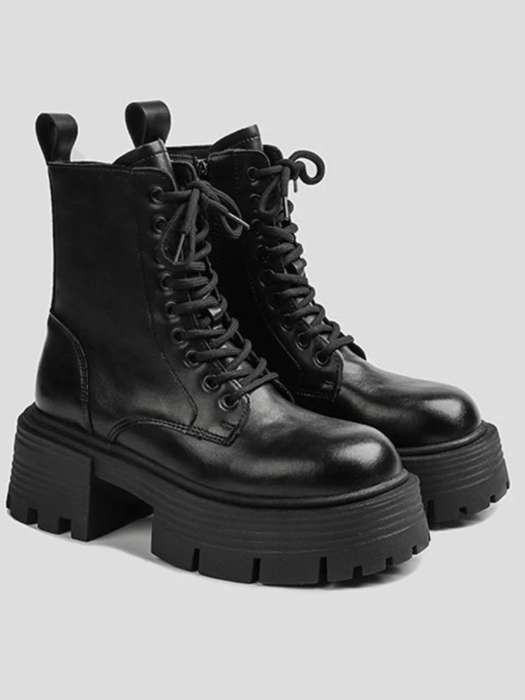 Lace Up Black Ankle Boots Womens CYBER TECHWEAR