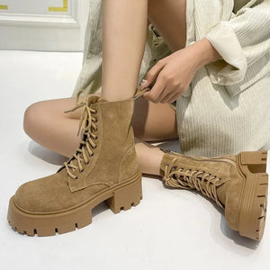 Lace Up Black Ankle Boots Womens