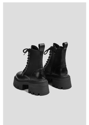 Lace Up Black Ankle Boots Womens