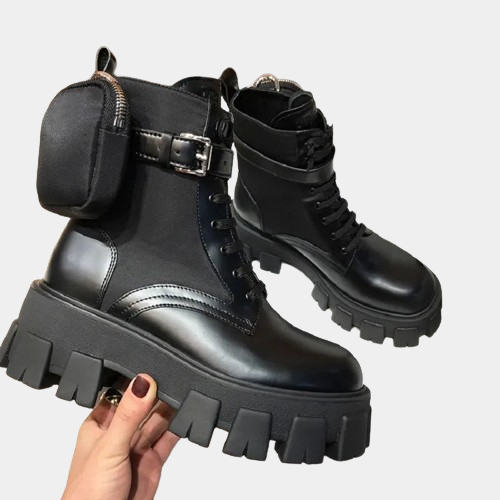 Lace Up Black Boots Ankle CYBER TECHWEAR