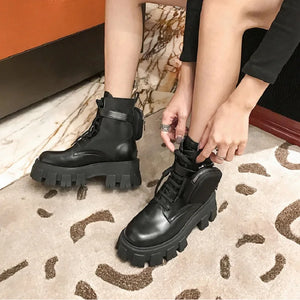 Lace Up Black Boots Ankle