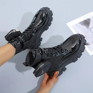 Lace Up Black Boots Ankle