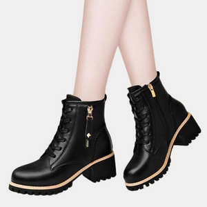 Lace Up Black Leather Boots Womens