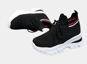 Lace Up Black Platform Sneakers