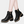 Lace Up Black PU Leather Boots Womens