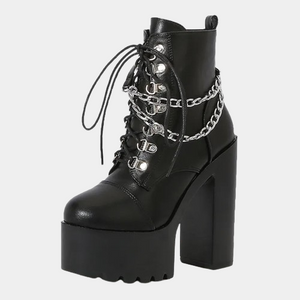 Lace Up Black Winter Boots