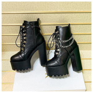 Lace Up Black Winter Boots