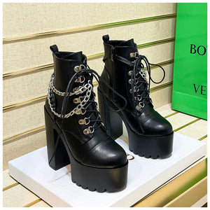 Lace Up Black Winter Boots