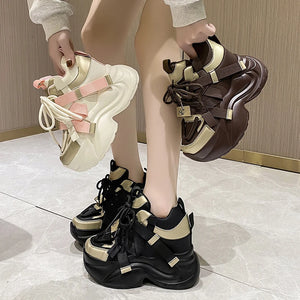 Lace Up Platform Black Sneakers