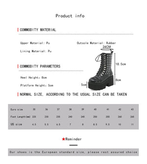 Lace Up Platform Boots Black