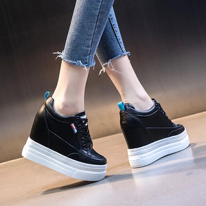 Laced Black Platform Sneakers