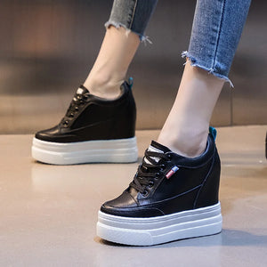 Laced Black Platform Sneakers