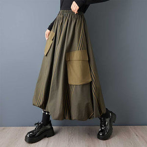 Large Pocket Patchwork Y2K Skirt