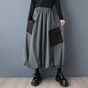 Large Pocket Patchwork Y2K Skirt
