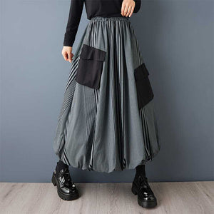 Large Pocket Patchwork Y2K Skirt