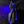 Large Screen Cyberpunk Helmet worn in profile, violet light fibres falling down a black jacket