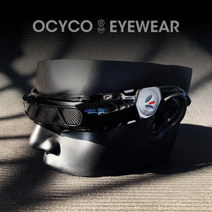 Rectangular laser visor cyberpunk glasses in memory frame material