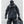 Black layered patchwork men hoodie in fleece backed polyester