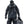 Black layered patchwork men hoodie in fleece backed polyester