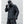 Black layered patchwork men hoodie in fleece backed polyester