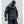 Black layered patchwork men hoodie in fleece backed polyester