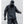 Black layered patchwork men hoodie in fleece backed polyester