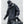 Black layered patchwork men hoodie in fleece backed polyester