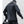 Black layered patchwork men hoodie in fleece backed polyester