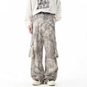 Leaf Printing Y2k Jeans