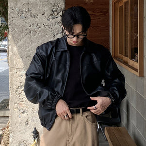 Leather Casual Y2K Jacket