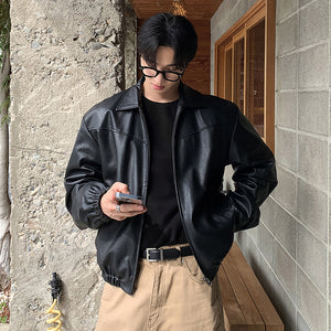 Leather Casual Y2K Jacket