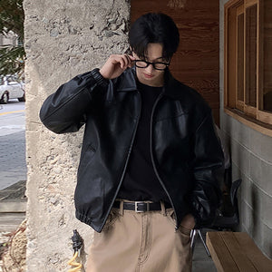 Leather Casual Y2K Jacket