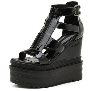 Leather Gladiator Shoes Y2K