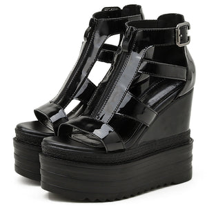 Leather Gladiator Shoes Y2K
