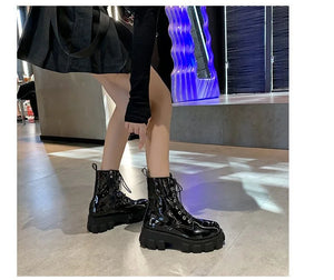 Leather Lace Up Black Boots