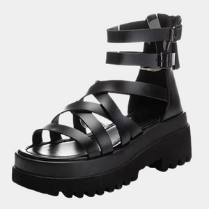 Leather Platform Chunky Sandals