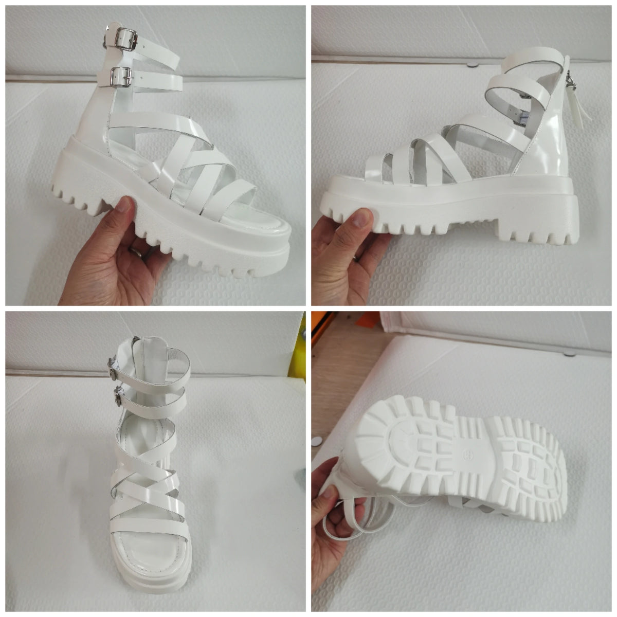 Leather Chunky Heel Sandals