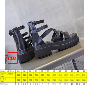 Leather Platform Chunky Sandals