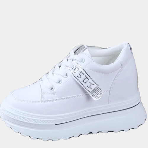Leather Platform Sneakers White | CYBER TECHWEAR®