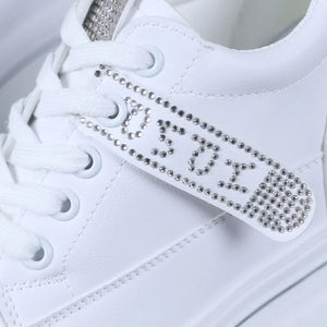 Leather Platform Sneakers White