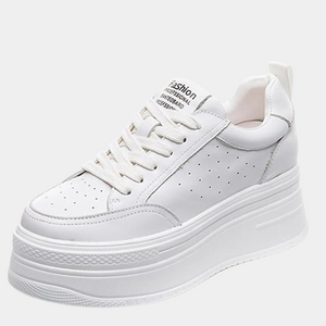 Leather Platform White Sneakers