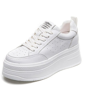 Leather Platform White Sneakers