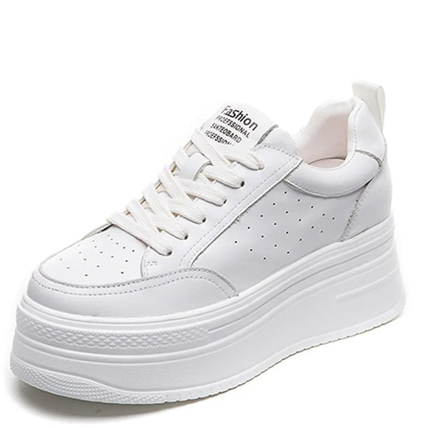 Leather Platform White Sneakers